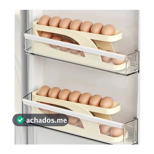 Organizador Porta Ovos Suporte 4 Andares Rolante Para 30 Ovos Dispenser Armazena e organizador de Geladeira