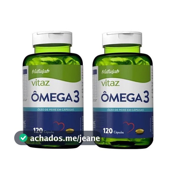 Kit com 2 Ômegas 3 Natulab Vitaz 120 Capsulas 1000mg