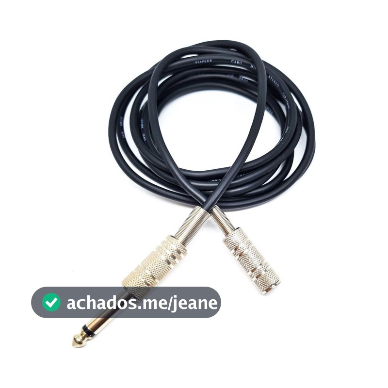 Cabo Extensor P2 Femea Stéreo P10 Mono 5m J2 Fone De Ouvido