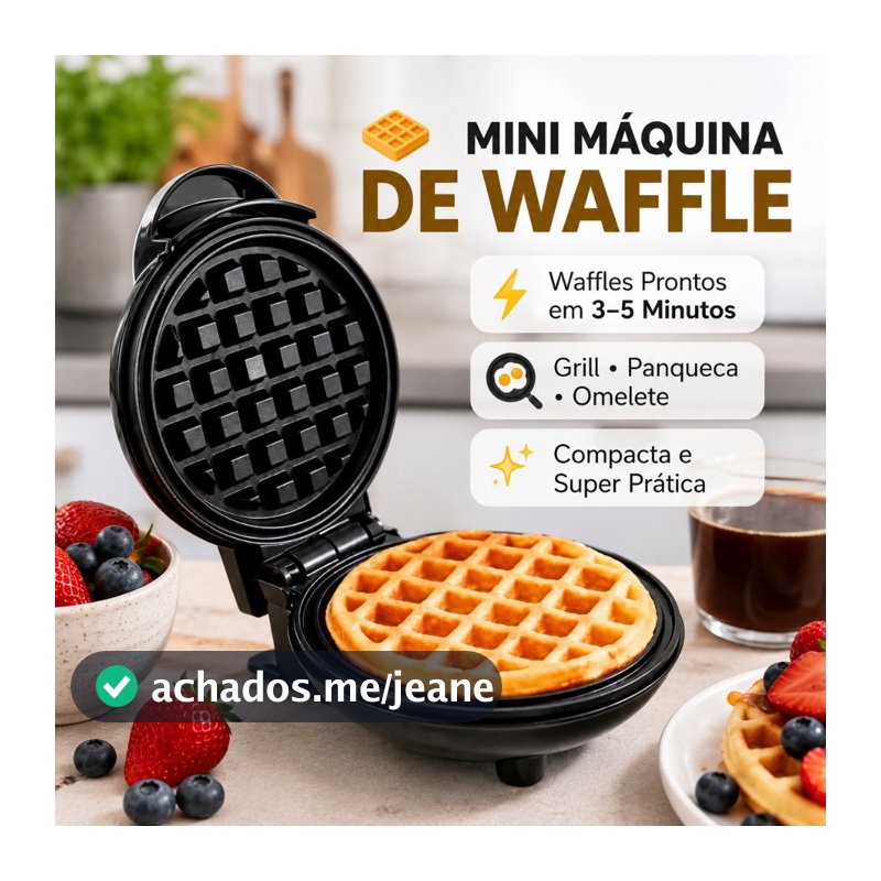 Mini Máquina de Waffles Elétrica Casa Cozinha Fazer Waffle Panquecas Automático 110v