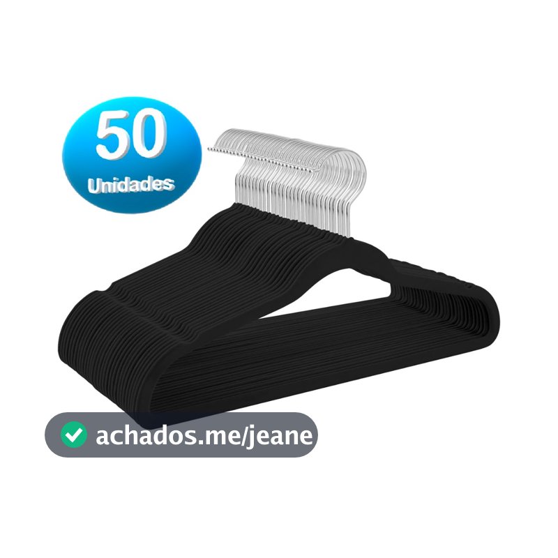 Kit Cabides Veludo Para Roupas Adulto 50 Unidades Fino Resistente