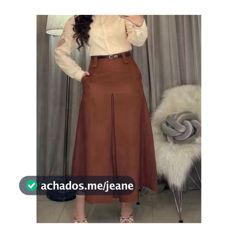 Saia Longa Alfaiataria Fit e Flare Feminina Moda Evangélica Cintura Alta Fenda Fechada