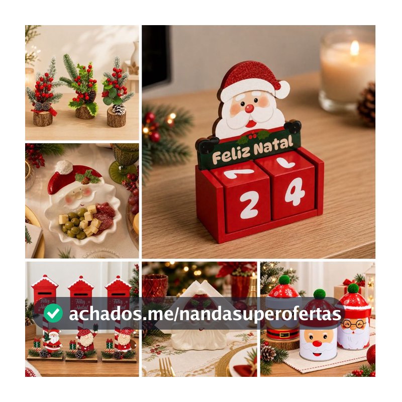 Decoração De Natal Enfeite Para Mesa e Casa Papai Noel