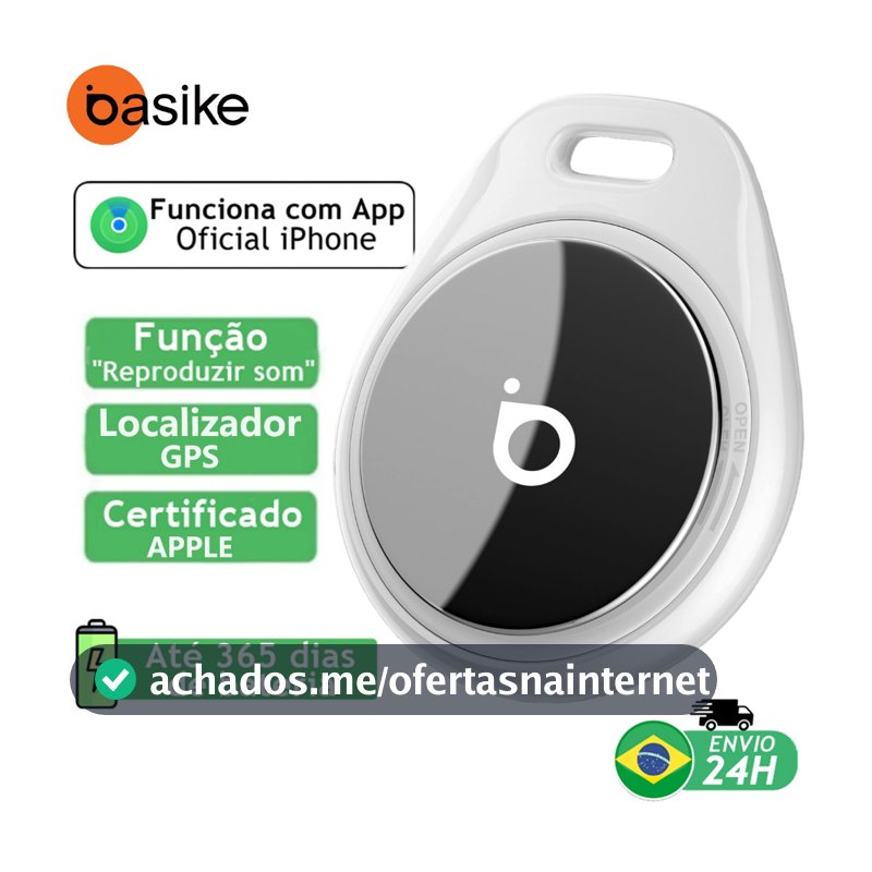 BASIKE Rastreador Smart Tag para iPhone Certificado Oficial Distância Global GPS Localizador App iOS Objetos PerdidosPet