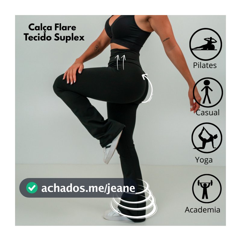 Calça Legging Bailarina Flare Modela bumbum Cintura Alta P ao GG Confortável Promoção 10.10