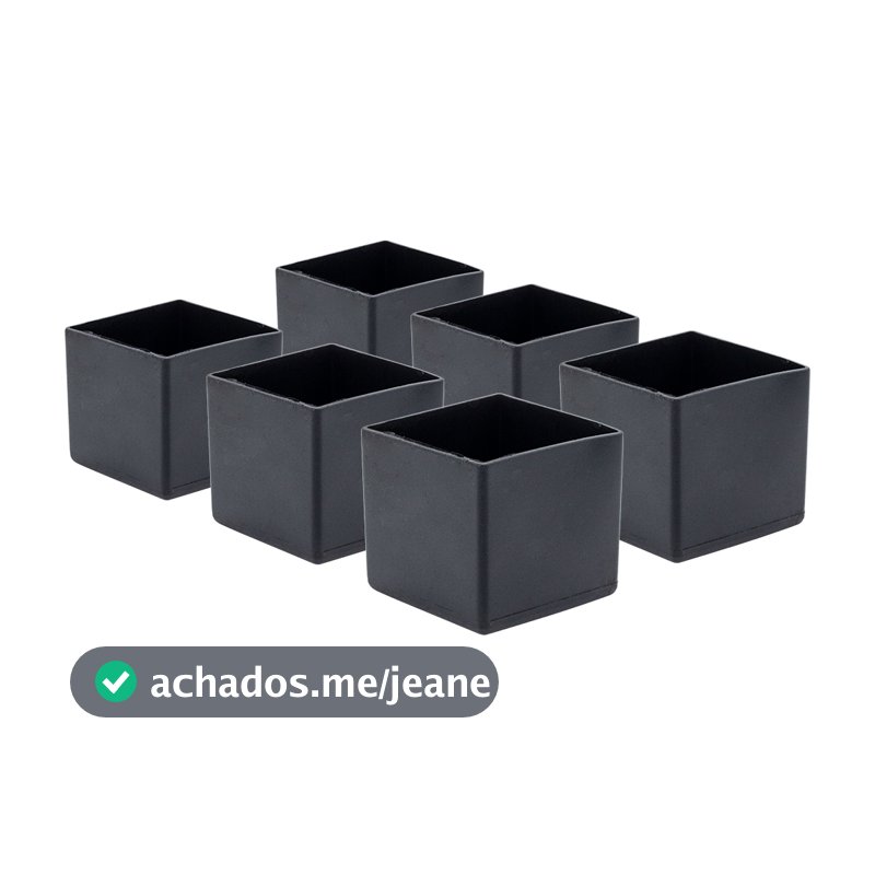6 Ponteira Pe De Cadeira Mesa Externa Tubo Quadrado 40x40mm