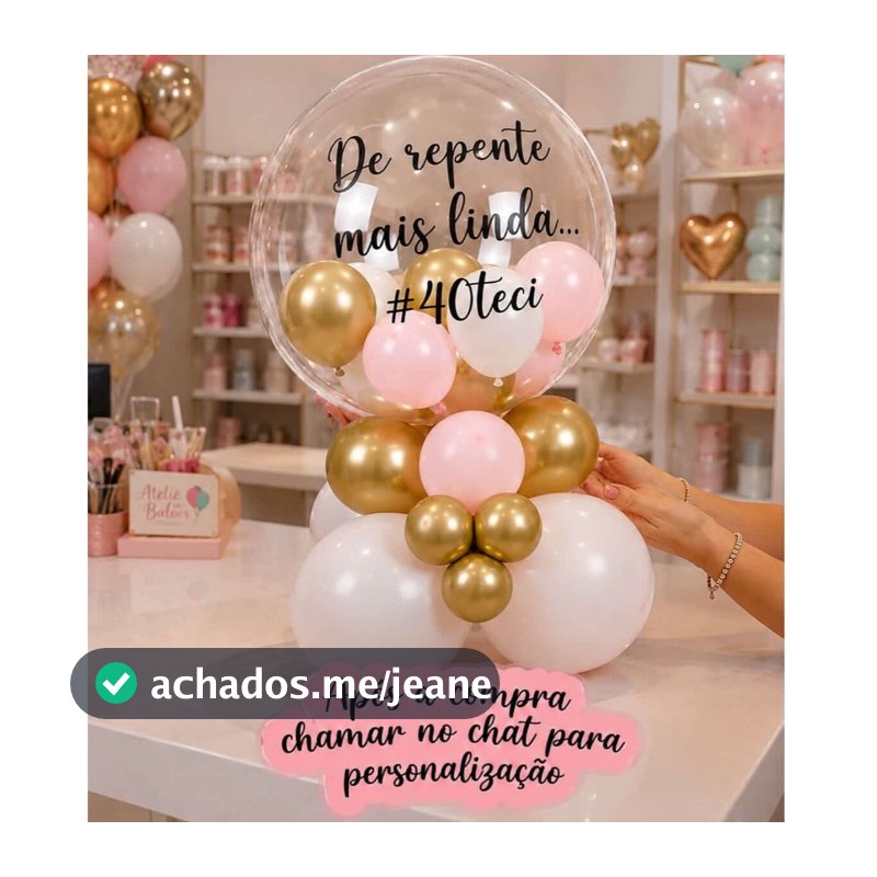 Kit Balão Personalizado para Aniversário Bexigas com Frase Escrita Bexiga Transparente Cristal Dourada 24 Polegadas