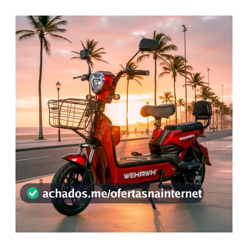 Bicicleta Elétrica Scooter WX-03 800W Wehawk Basket Bateria de Chumbo 48V/12Ah 32Km/h 🇧🇷