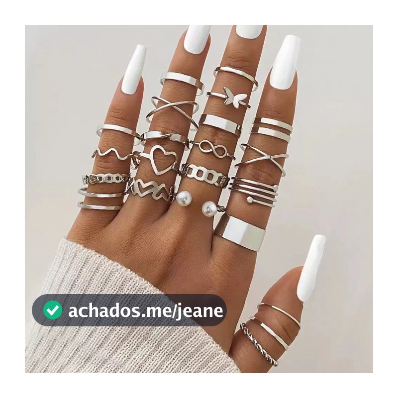 22 pçs Conjunto De Anel De Dourado Vintage Mulheres Conjunto De Mulheres Acessórios De Joias Punk Moda-BT