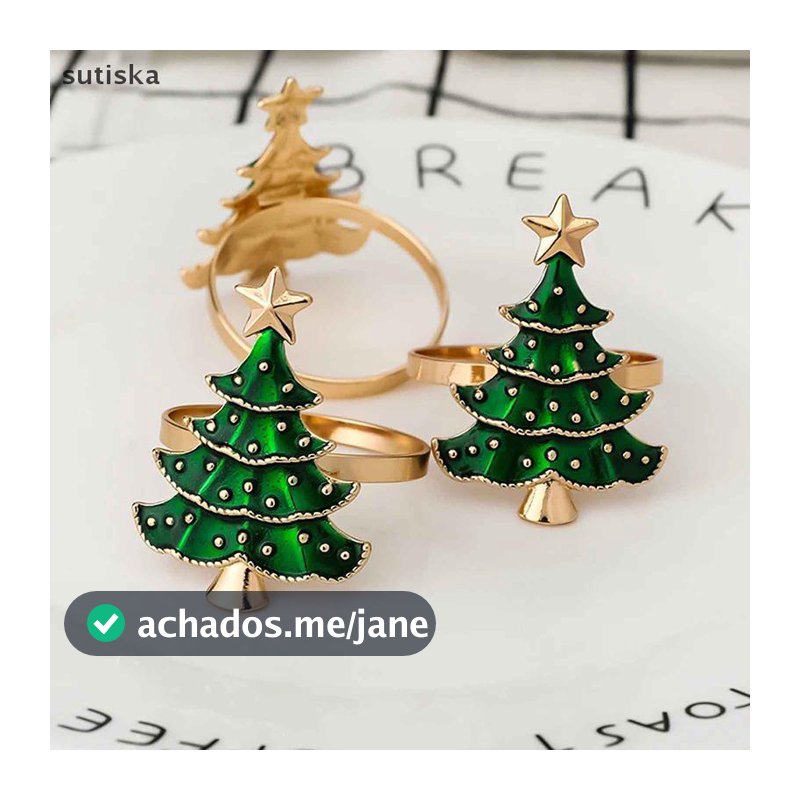 sutiska 6 Peças Anéis De Guardanapo De Natal Enfeites De Árvore Casa Cozinha Mesa De Jantar Decoração Suprimentos De Fes