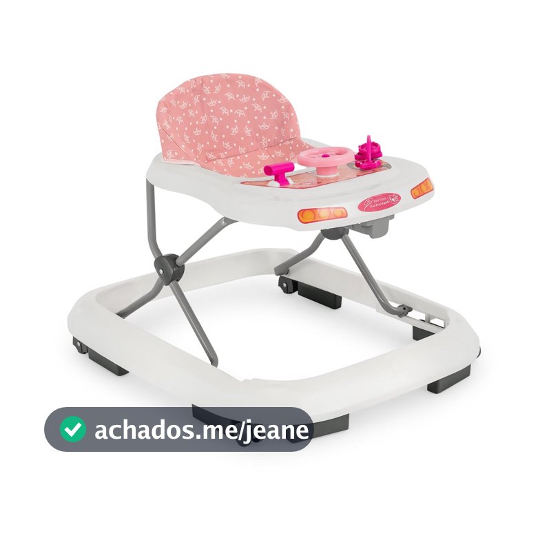Andador Bebê Tutti Baby Princesa Rosa com Centro Atividades