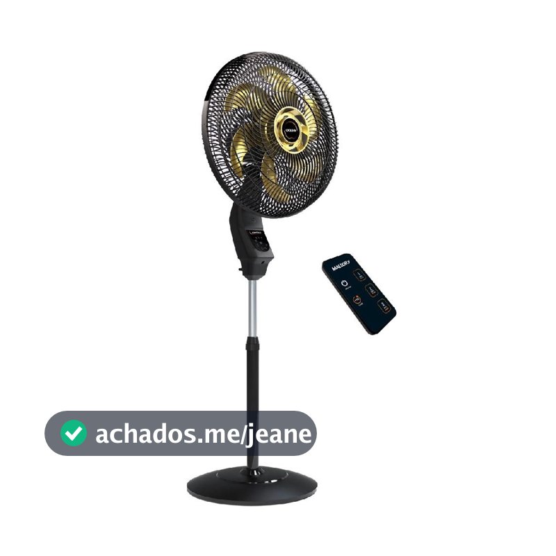 Ventilador de Coluna Mallory Chronos Com Controle remoto e painel touch Preto E Dourado 40cm - 127V