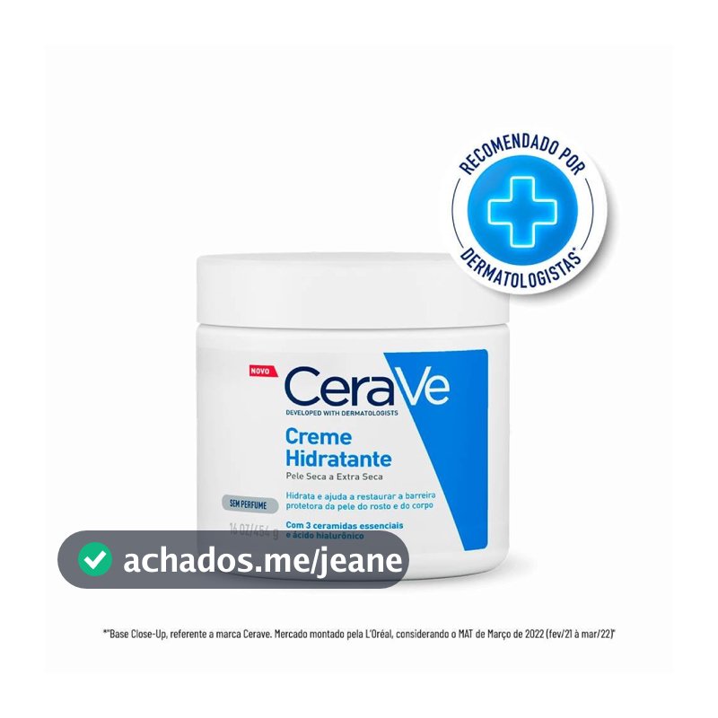 Creme Hidratante Corporal Cerave Ácido Hialurônico Ceramidas Para Pele Seca 454g