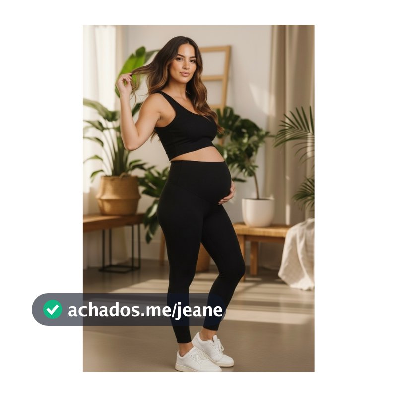 Calça Legging Gestante Maternidade Alto Conforto Sustentação