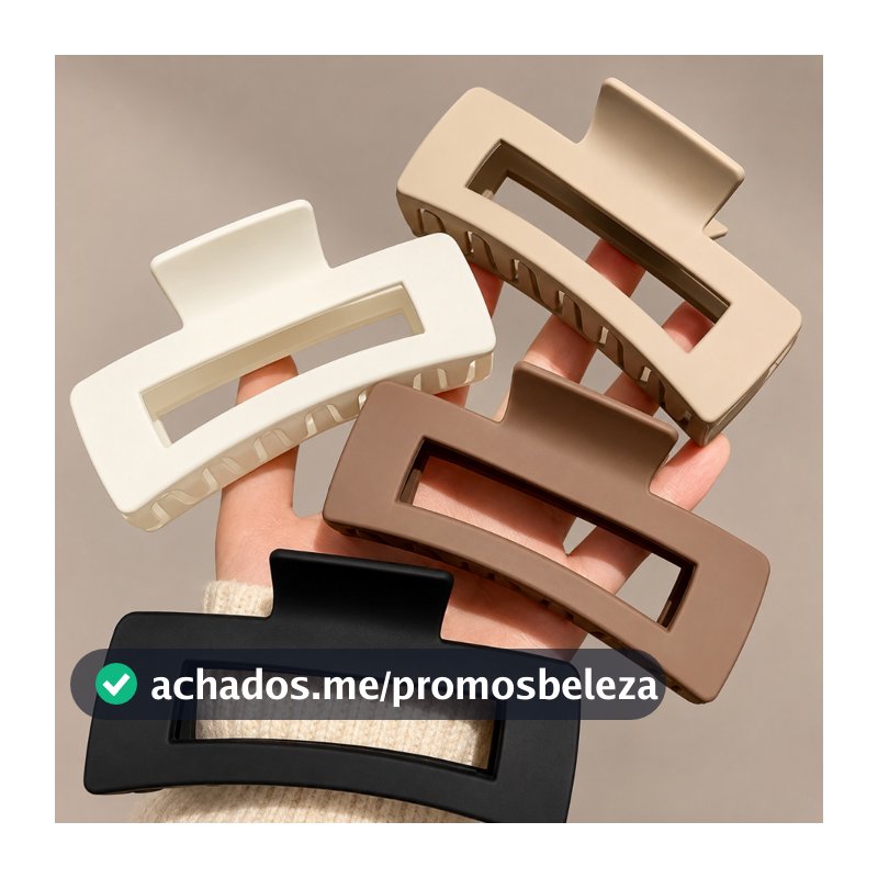 Presilha de Cabelo Piranha Grande Mola Forte 4 Cores