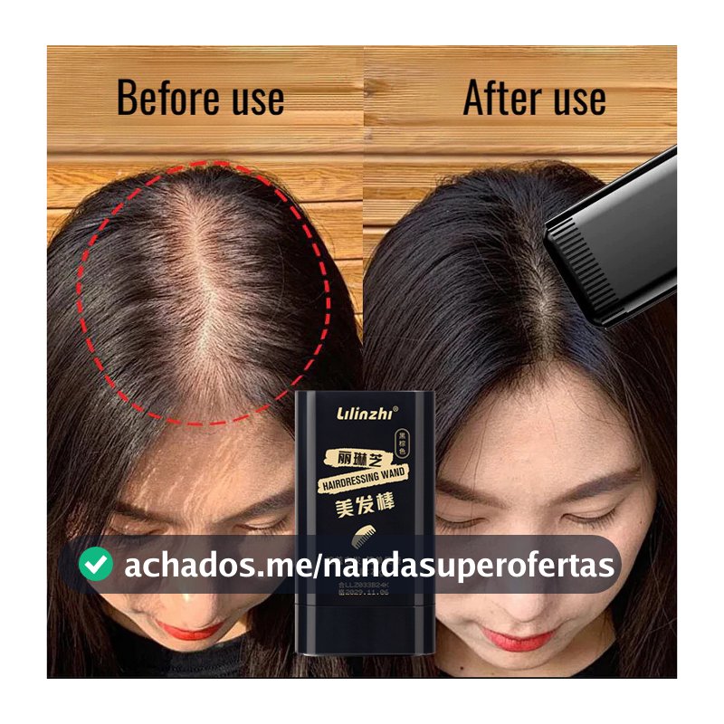 Bastão De Cabelo À Prova D'água E De Suor , Sem Manchas Desbotamento , Cobre Cabelos Grisalhos , Pente Dentado Natural ,