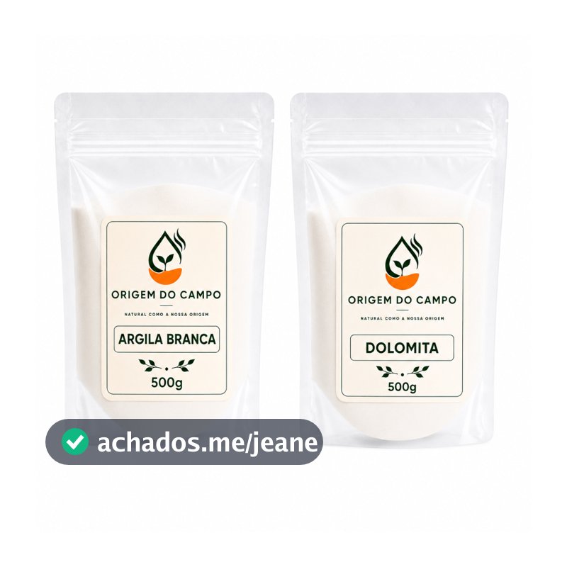 KIT Argila Branca + Dolomita Skincare Skincare 100% Pura Mascara Facial
