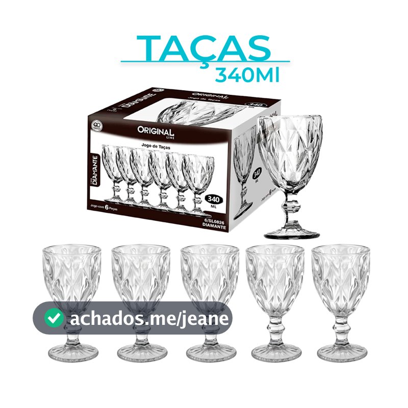 Jogo 2/4/6 Taças Vidro Diamond Bico Jaca Abacaxi Conjunto Taça Para Água Vinho Tinto Suco Diamante