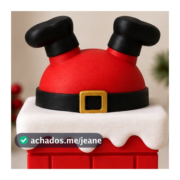 Chaminé 3D Decorativa de Natal com Papai Noel