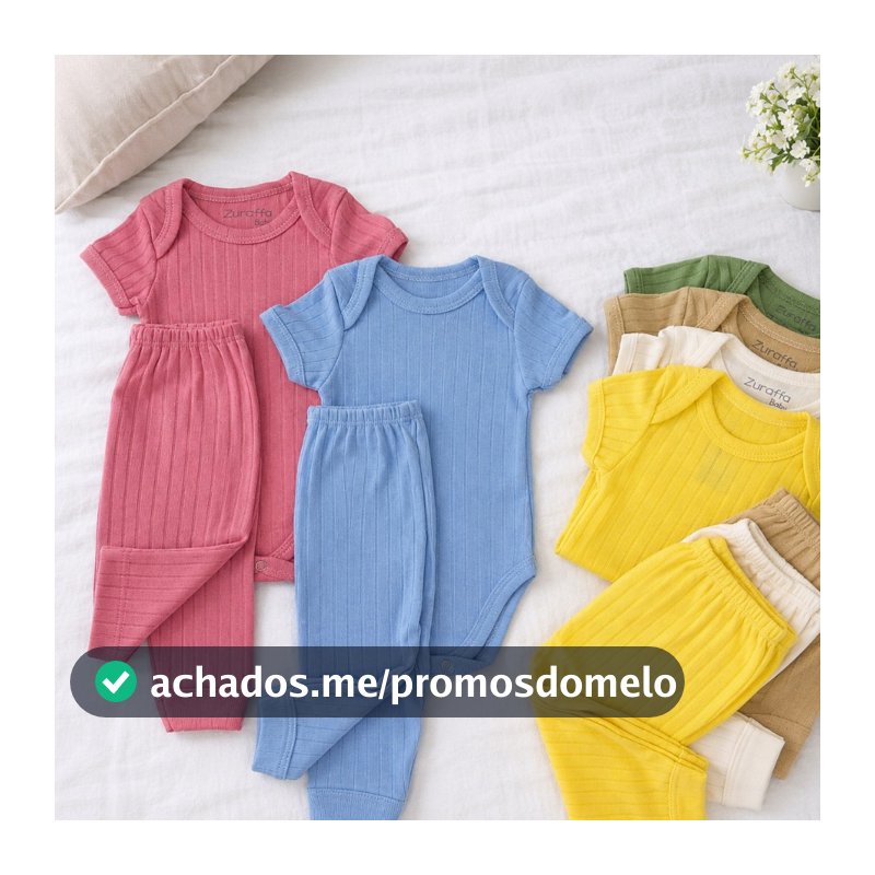Kit 6 Peças Canelado Premium Roupas de Bebê Conjunto Menino Menina 3 Body e 3 Mijão