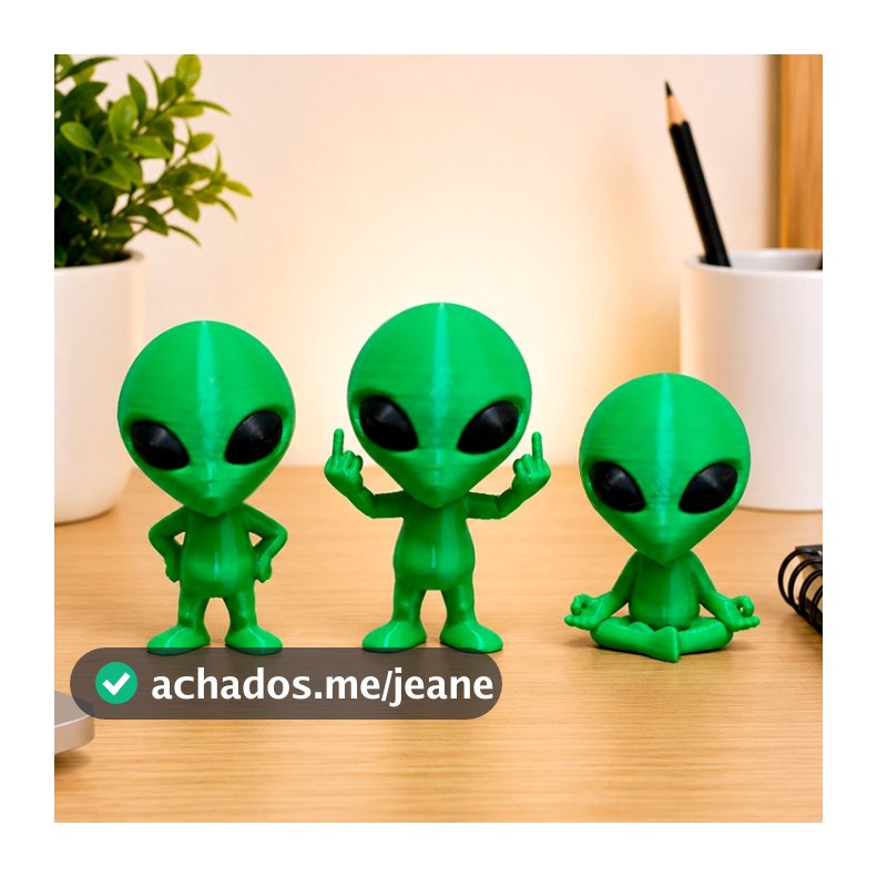 Kit Alien Bonecos colecionáveis Decoração ET Alienígena Extraterrestre Espaço Geek