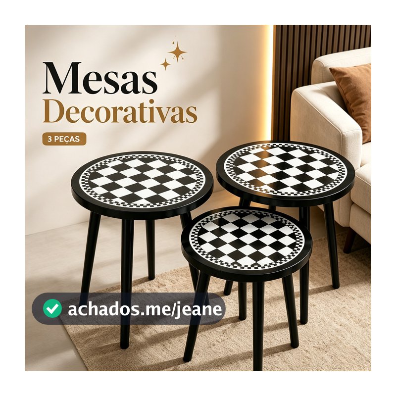 4 Modelos Disponíveis Mesa Lateral Redonda Decorativa Mesa Apoio para Sala Quarto Varanda Resistente Fácil Montagem