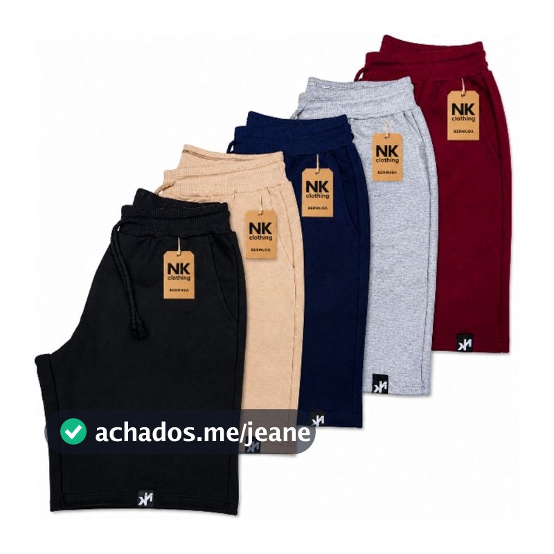 Kit 3 E 5 Bermuda Moletom Masculina Short Treino Academia Com Elástico E Amarração Bolso Fundo