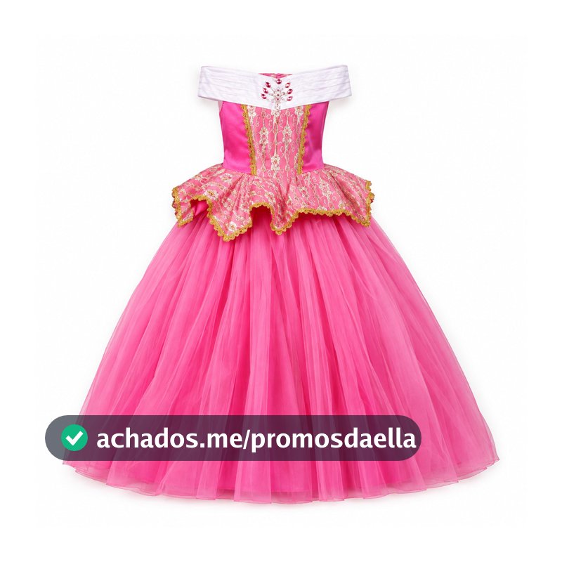Fantasia vestido infantil de princesa, rosa com tule. Princesa aurora, para festa e aniversário.