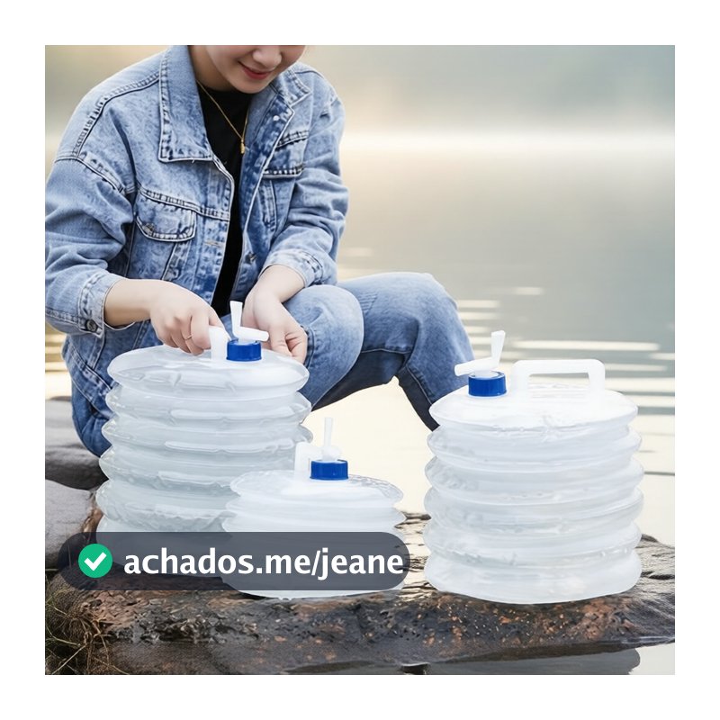 YangChen LDPE Galão Dobrável 3-15L com Bico, Reservatório de Água Leve e Dobrável para Atividades ao Ar Livre e Praia