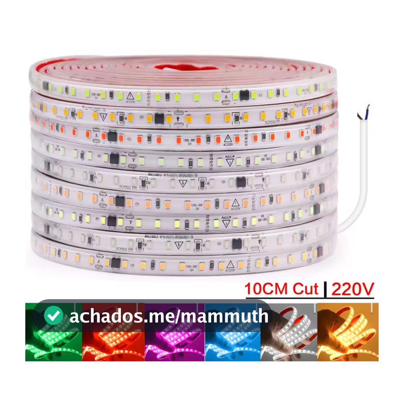 10 15 20 25 30Metros Fita Mangueira Led 5050   Dupla face  120led Branco Frio Branco Quente110v/220v