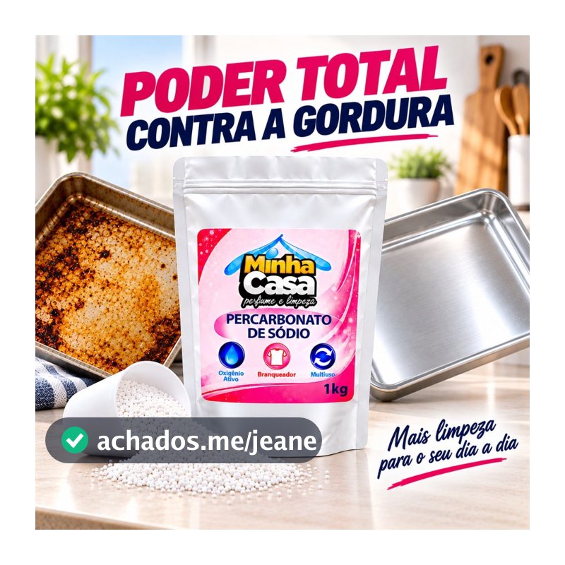 Desengordurante em Pó Percarbonato 100% Puro 1kg Minha Casa