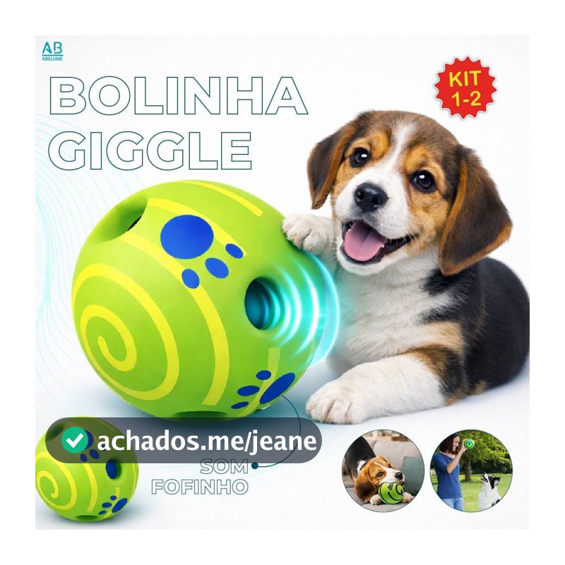 Bola Interativa Cachorro 8/10CM Brinquedo Divertido De Mastigar Wobble Wag Giggle Ball