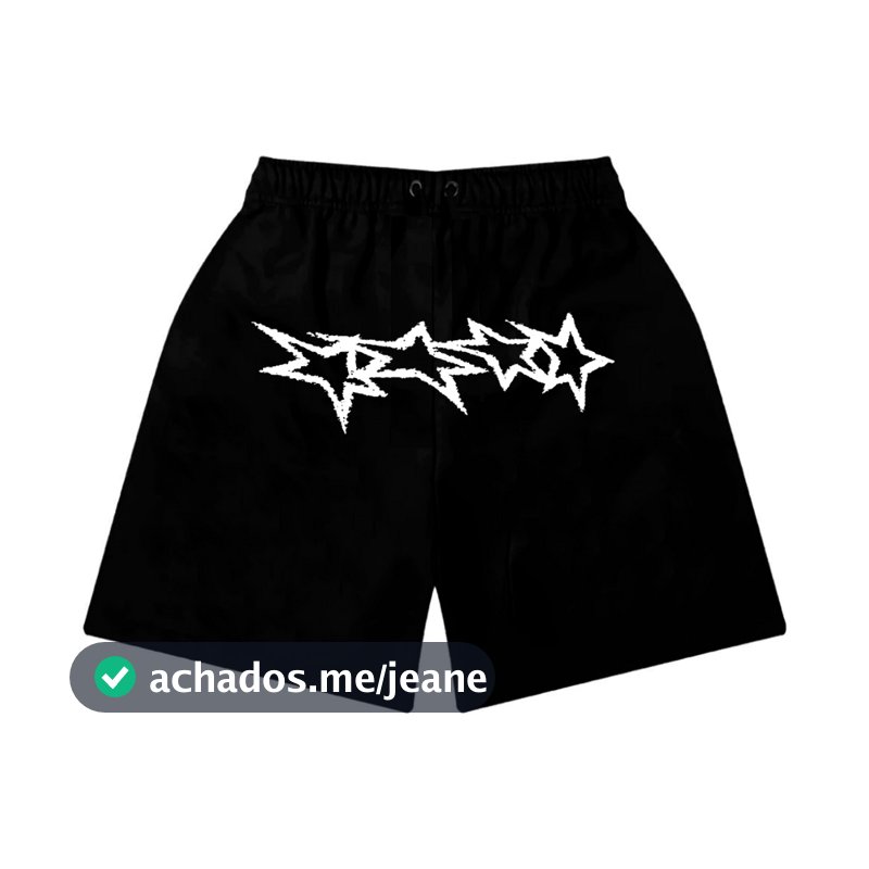 Short Bermuda de Moletom Star Y2K Estrelas Central Trap Streetwear