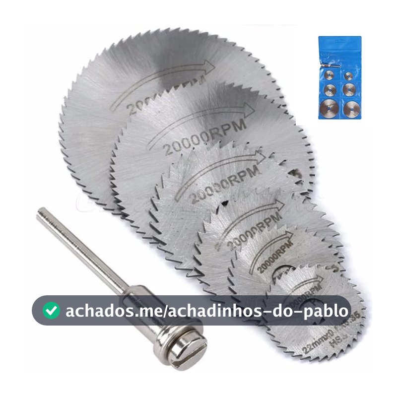 Kit 7 Peças Mini Disco Serra Circular Micro Retifica Dremel