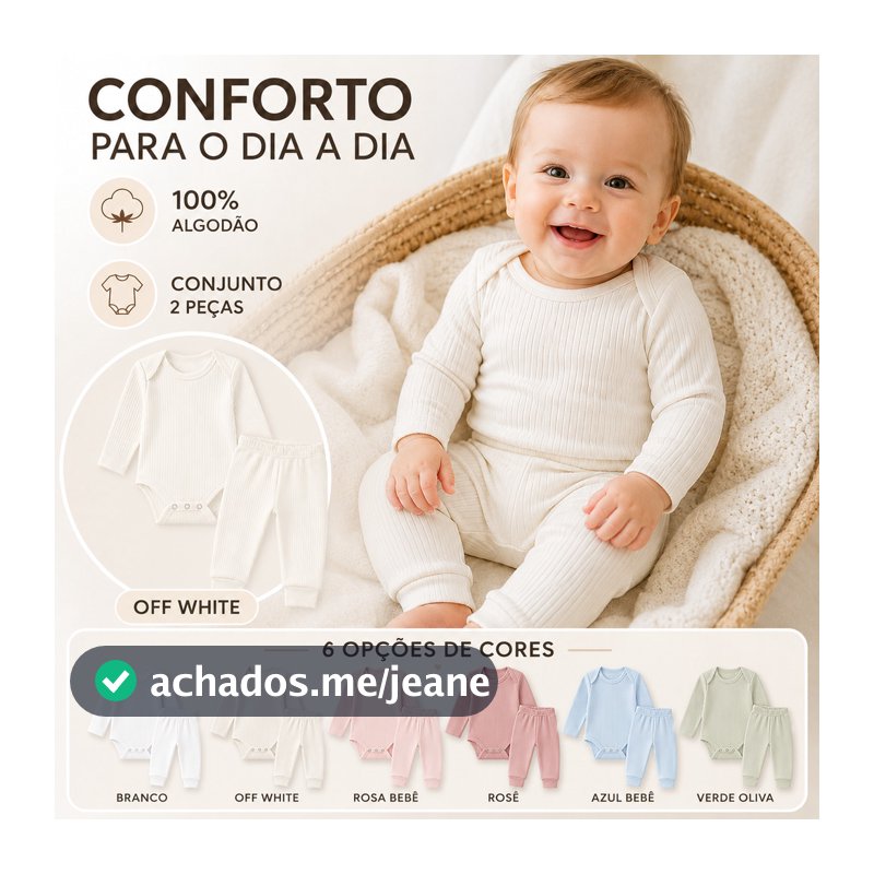 Kit 10 Peças Roupas Infantis Bebê Menino Menina Body Manga Longa + Calça Algodão Macio