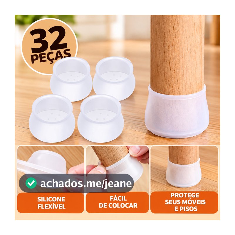 Proteção de Cadeira Protetor Para O Pé Da Cadeira Mesa De Silicone