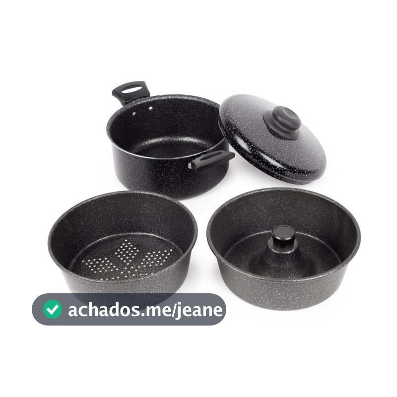 Panela Multiuso 3 Em 1 Forma De Pudim 20Cm Preto Nacional