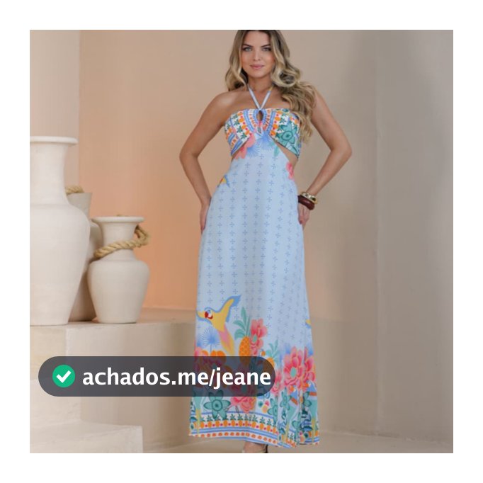 Vestido Longo Feminino Estampado Floral Verão Moda Farm Floral Blogueira 2026 com Bojo e Lastex nas Costas