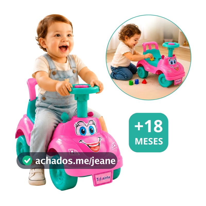 Totoka Infantil Andador Bebe Motoca Rosa Totokinha, Menina, Andador - Cardoso