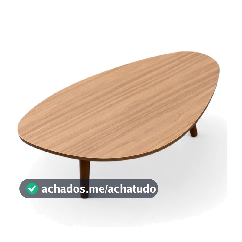 Mesa de Centro Orgânica Pés Palito em Madeira 90x52cm