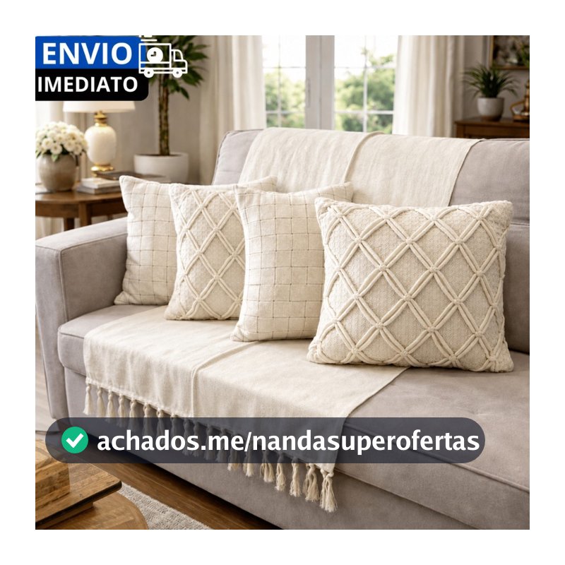CAPAS DE ALMOFADAS FEITAS A MÃO - ALGODÃO ARTESANAIS PREMIUM ELEGANTE DECORAÇÃO SALAS SOFÁS OU CAMAS