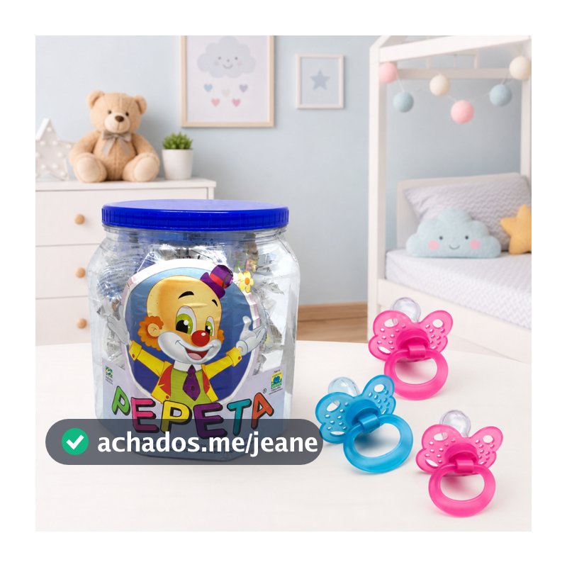 Kit 25 Chupetas Bolinha Bico Redondo ou Ortodôntico + Pote (0606/0607)