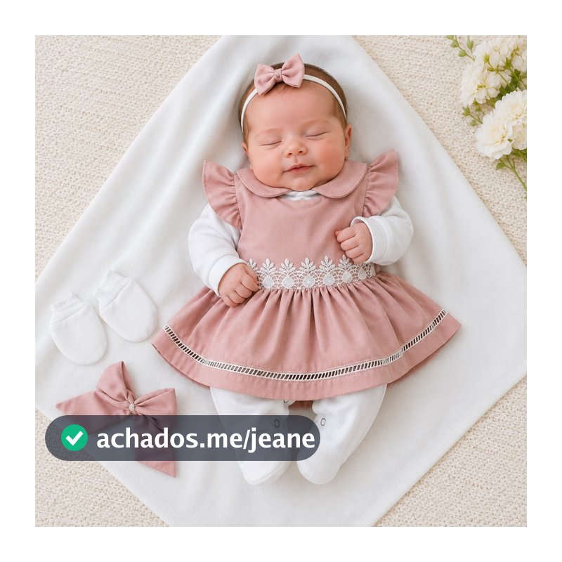 Saida Maternidade Bebê Menina 05 peças Lavínia Roupas de Bebê