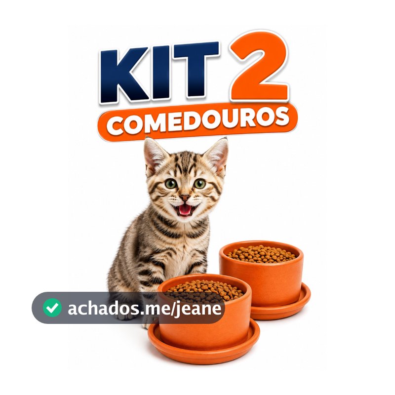 Kit 2 Comedouros Gato Cerâmica Elevado Anti Bigode Anti Formiga Impermeável Premium Grande 21,5x11cm