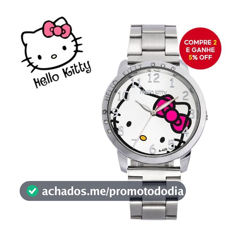 Hello Kitty Moda Pulseira De Aço Inoxidável Liga De Quartzo Relógio Feminino Presente De Estudante