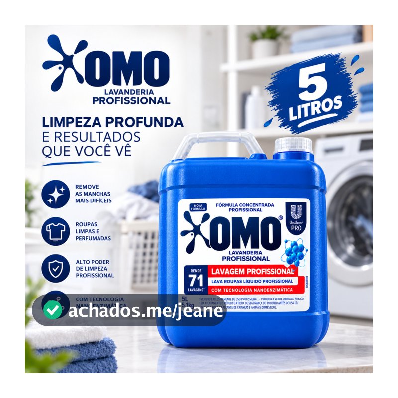 Detergente Líquido para Roupa Lavanderia Profissional 5L Fórmula Concentrada Profissional