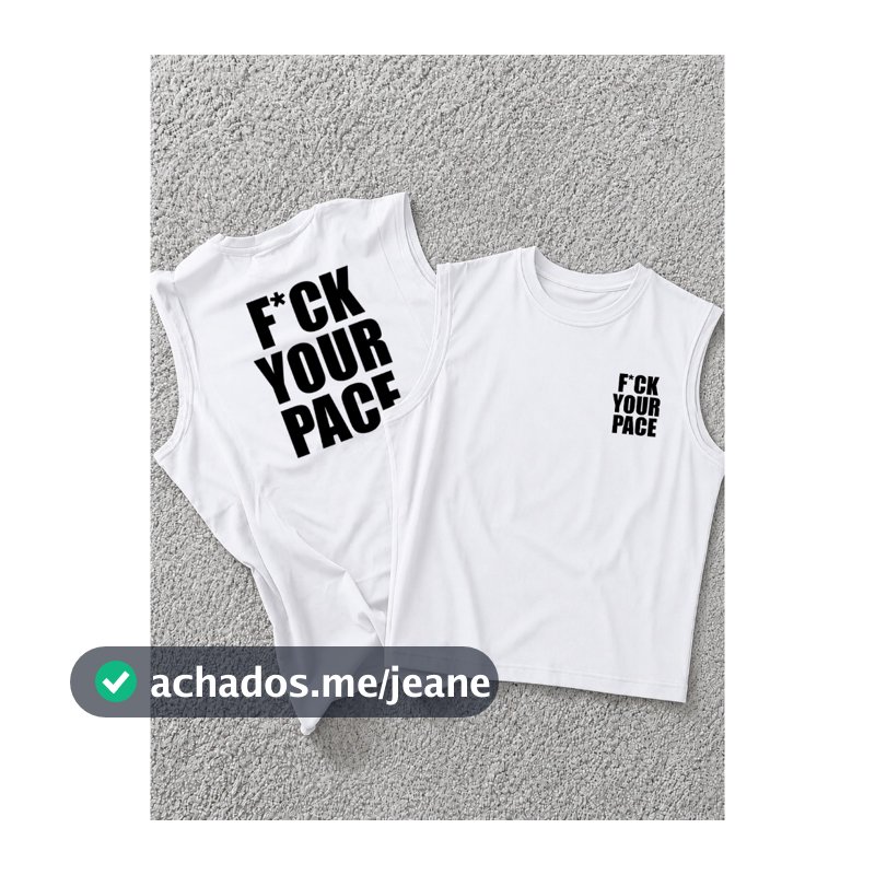 Regata Oversized Academia Treino Corrida 100% Algodão Unissex Fuck Your Pace Feminino Masculino