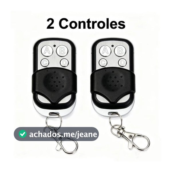 Controle Remoto Universal Compacto Para Portão Elétrico Eletrônico Garagem Com Chaveiro 433mhz 4 Botões