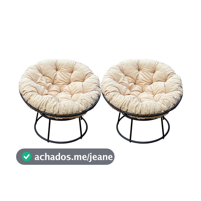 Kit 2 Poltronas Luar + 2 Almofadas De Assento Super Cheias Tecido Drytex Resistente á Água