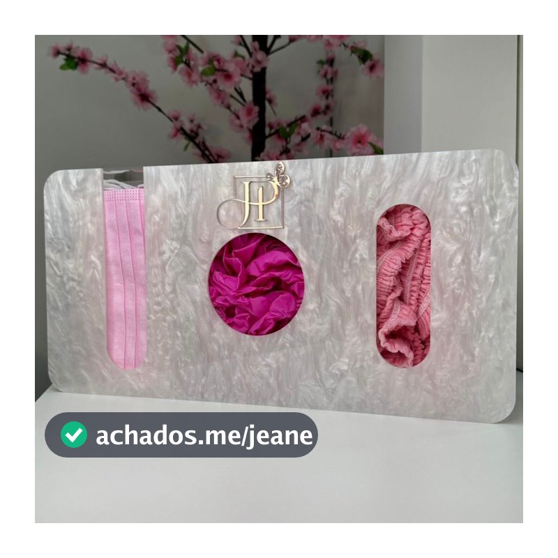 Organizador de TOUCAS/MÁSCARAS/LUVAS personalizador SUPORTE TRIPLO acrílico beleza clinica studio consultorio